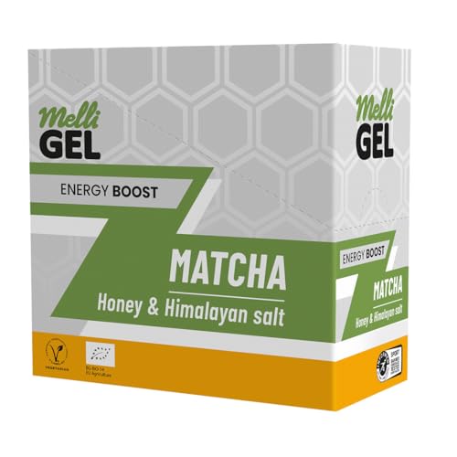 MELLIGEL Energy Matcha gel closeup highlighting natural ingredients and smooth texture.