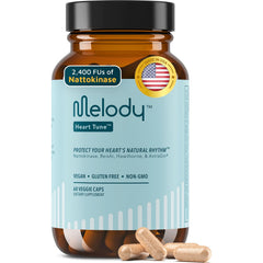 Melody Heart Tune bottle front showing the heart health supplement for circulation.