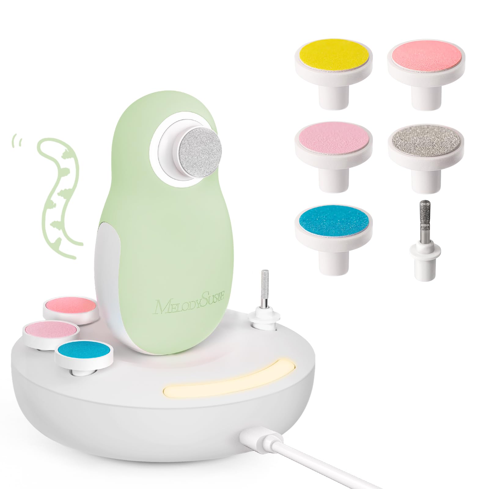 MelodySusie baby nail file kit with magnetic charging stand for long cordless use