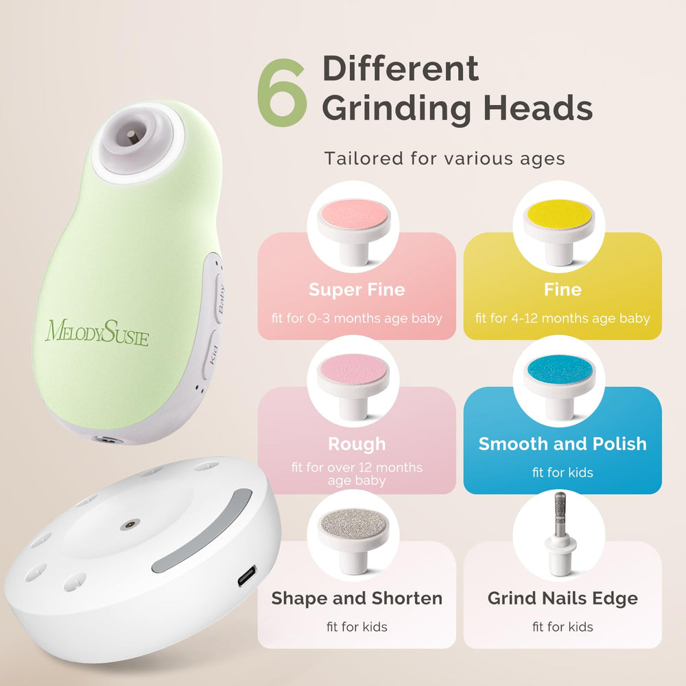 Two modes and four speeds in MelodySusie nail file kit for all ages