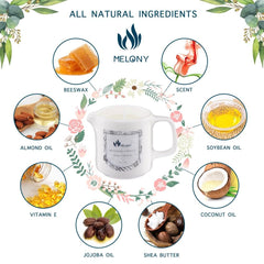 MELONY massage candle spa setting creates ambiance while skin-softening oils melt.