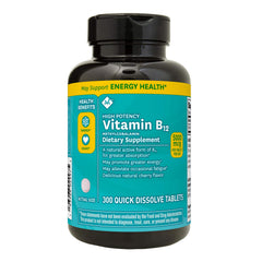 Member Mark B12 methylcobalamin bottle, quick-dissolve tablets, for daily energy support.