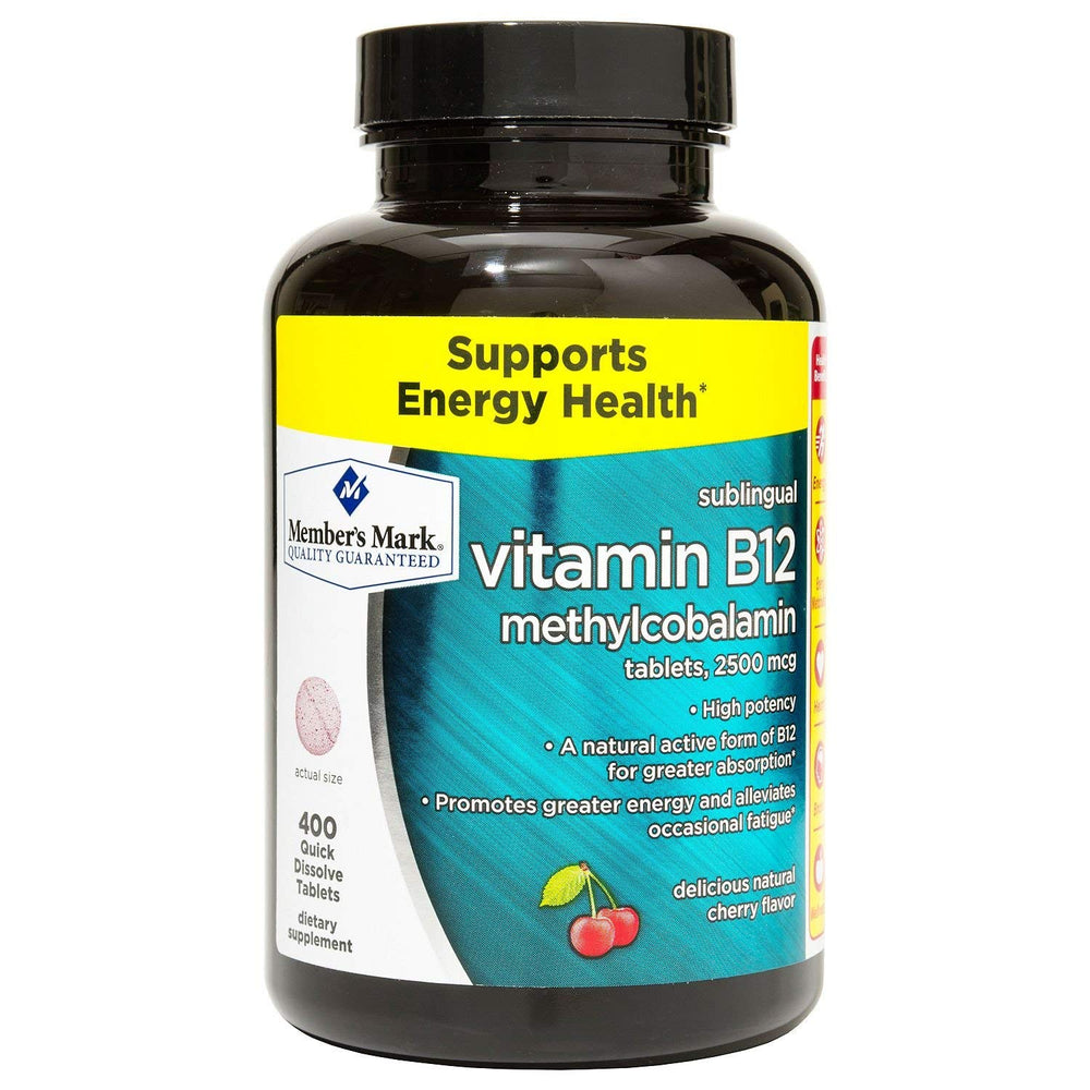 Member’s Mark Sublingual B12 5000mcg bottle for convenient daily energy support