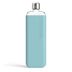 Memobottle SLIM silicone sleeve Sea Mist, front view with grip-friendly texture.