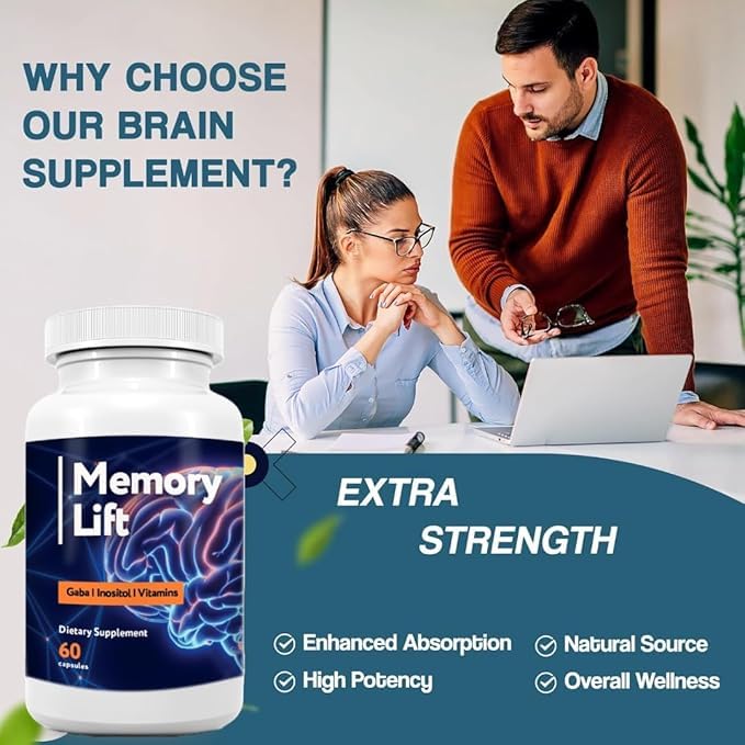 Memory Lift support bottle on a desk illustrating daily routine