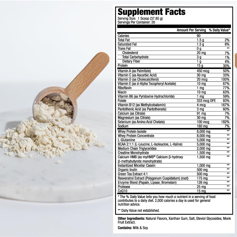 MEND Regenerate vanilla protein powder bottle is gluten-free and non-GMO.