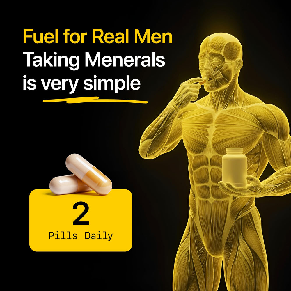 Menerals Mens Multivitamin packaging side highlighting quality ingredients