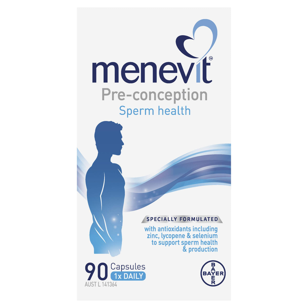 Menevit bottle close-up with antioxidant-rich formula for daily reproductive health support