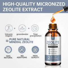 Menkru Zeolite Drops liquid texture ready to mix with water or juice.