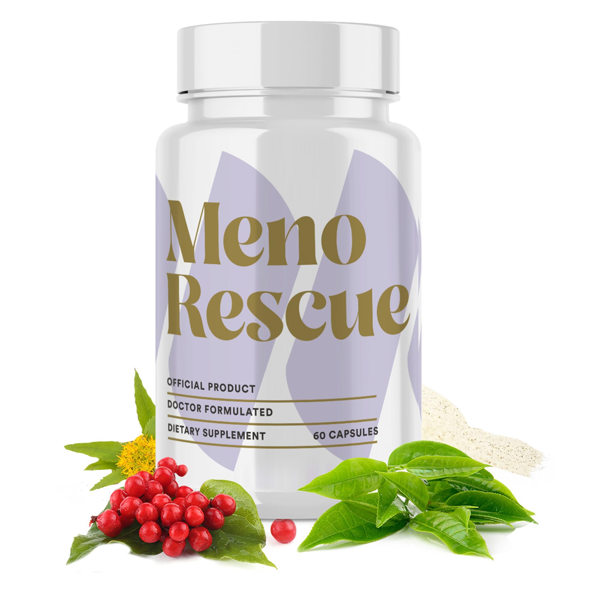 MenoRescue bottle on table signaling all-stage menopause support for daily comfort