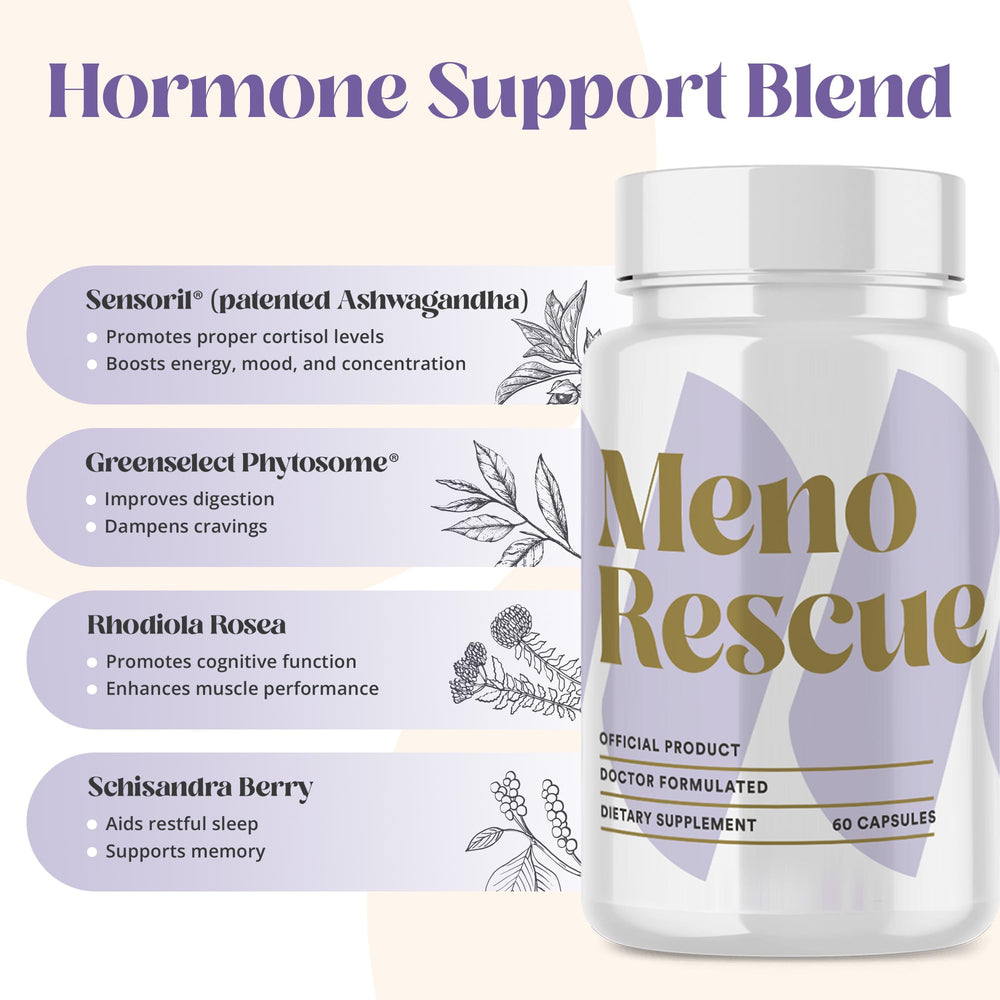 MenoRescue holding bottle scene capturing confident, balanced mood