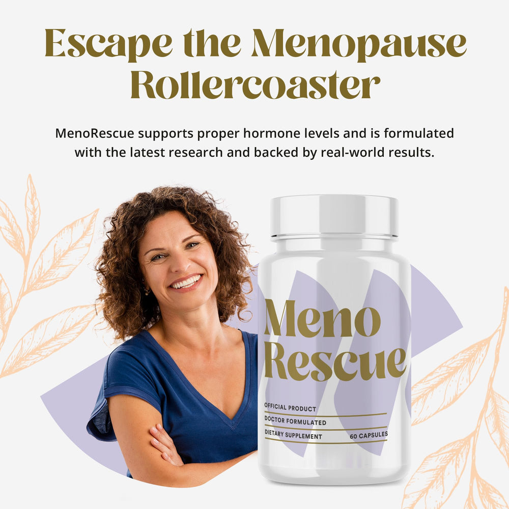 MenoRescue label detail emphasizing formula for hormone balance across stages