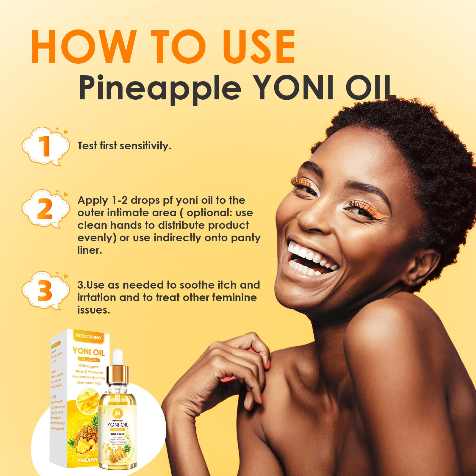 MENOMINO yoni oil application on skin demonstrating quick absorption and non-sticky feel.
