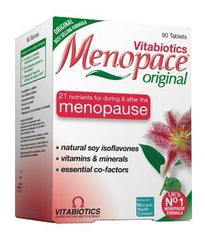 Menopace Original 90 Tabs bottle shown for daily wellness support in a compact package.