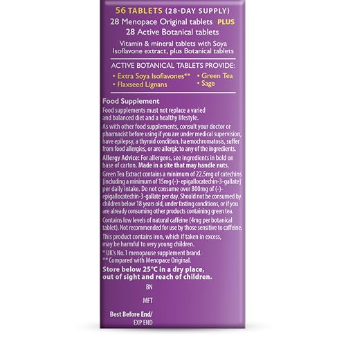 Menopace Plus Active Botanical bottle front view ready for daily routine