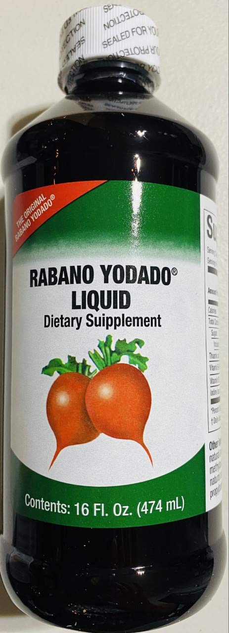 Menper Rabano Yodado Liquid label close-up featuring B vitamin blend for daily support.