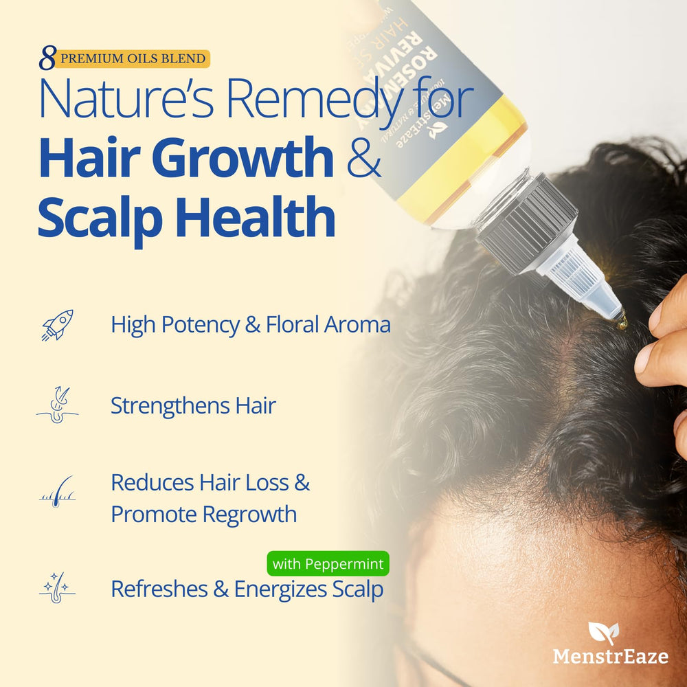 MenstrEaze adjustable applicator delivering precise scalp treatment on damp or dry hair.