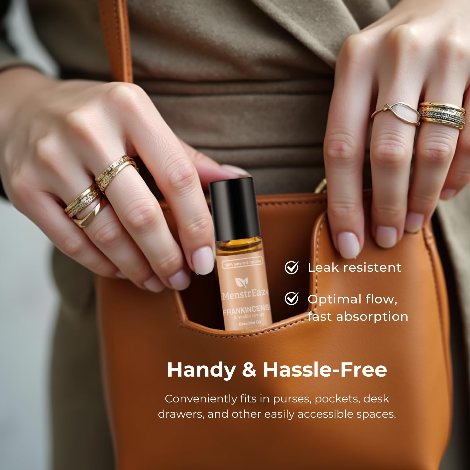 MenstrEaze applied to face and temples promotes mindful self-care daily.
