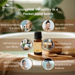 MenstrEaze frankincense skin-application close-up for balanced skin.