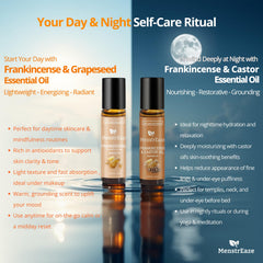 MenstrEaze grapeseed oil base provides lightweight, non-greasy skin feel.