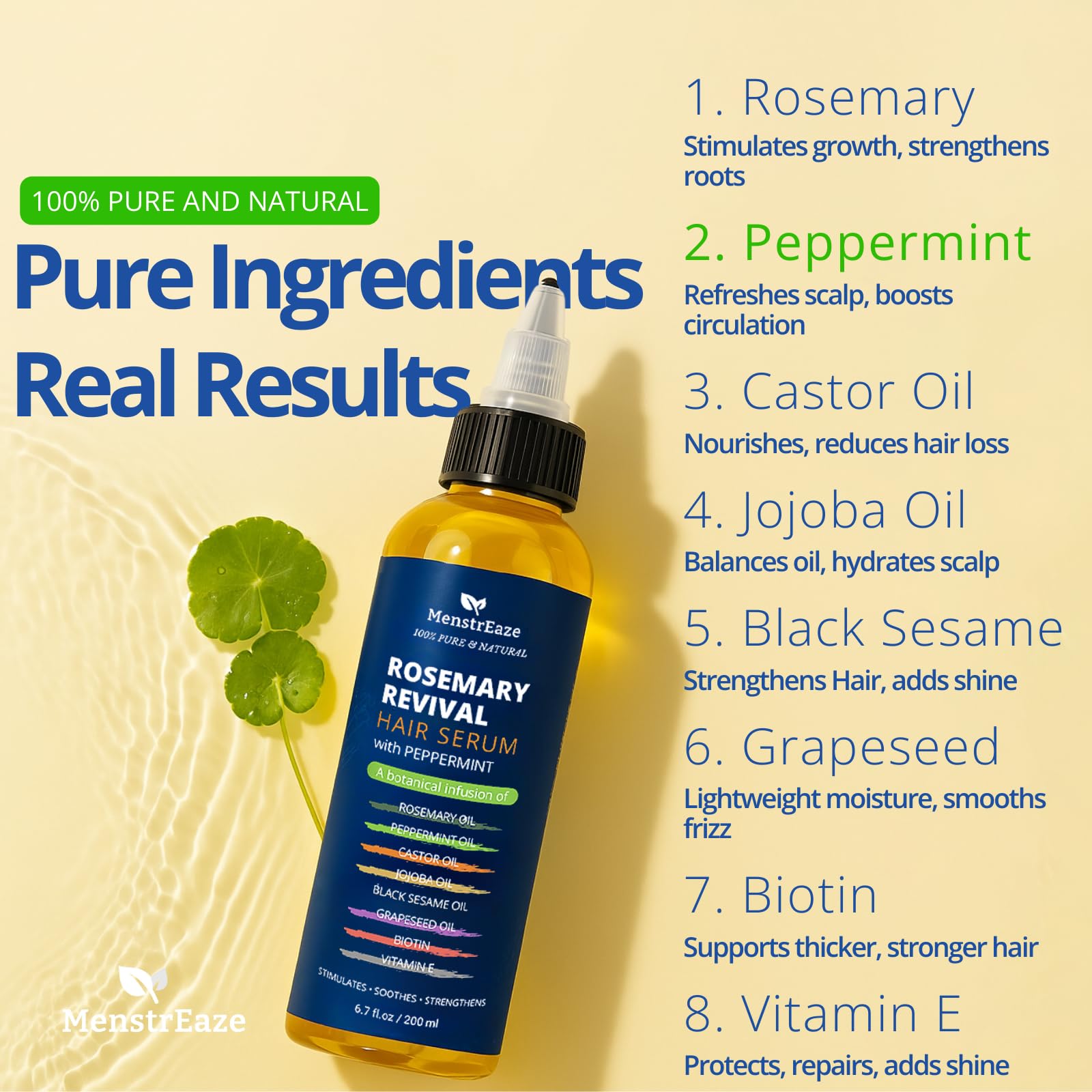 MenstrEaze lightweight, non-greasy formula absorbs quickly for everyday use.