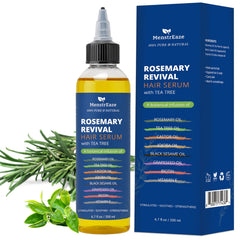 MenstrEaze rosemary-tea-tree-castor oil bottle pour for precise scalp treatment