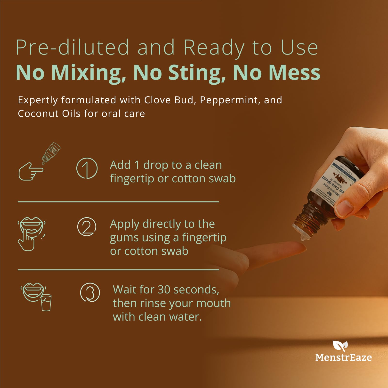Travel-size MenstrEaze pack for portable freshness after meals