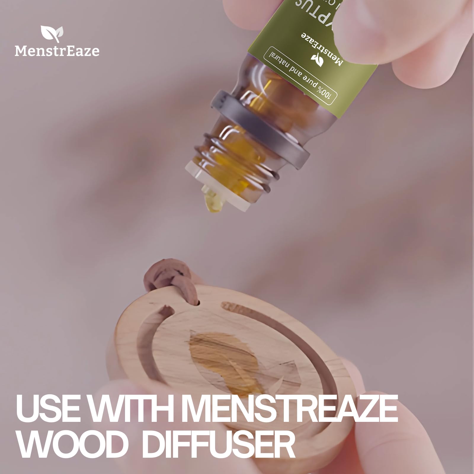 MenstrEaze amber-bottle seal highlights UV protection and product integrity during storage.
