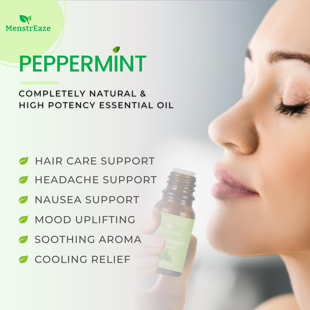 MenstrEaze peppermint oil for skin application with cooling sensation