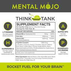 Close-up of Mental Mojo ingredients highlighting its nootropic blend