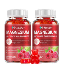 MENXI Magnesium Gummies bottle front with raspberry flavor and daily calm potential.