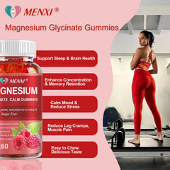 MENXI Magnesium Gummies Raspberry label front confirms vegan and sugar-free formulation.
