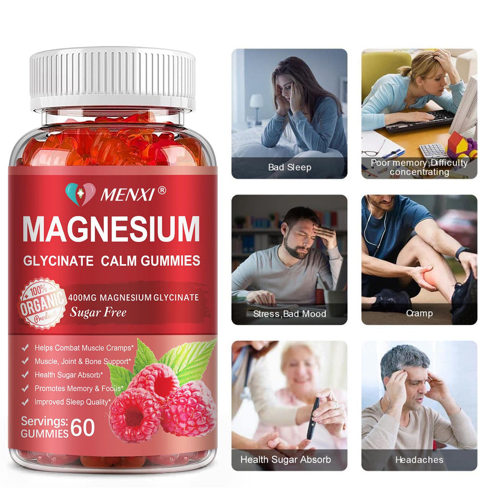 MENXI Magnesium Gummies Raspberry soft texture indicates gentle digestion and pleasant taste.