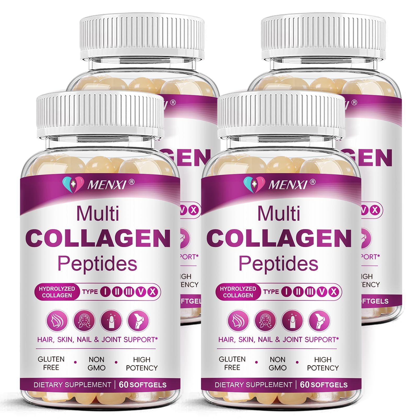 MENXI Multi Collagen Softgel bottle front for easy daily use