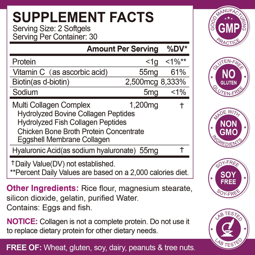 MENXI bottle label highlights collagen types I–X and key nutrients