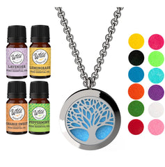mEssentials Tree of Life diffuser necklace with lemongrass oil for refreshed focus
