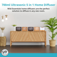 Messentials Wild Essentials diffuser side view showing compact footprint and elegant finish