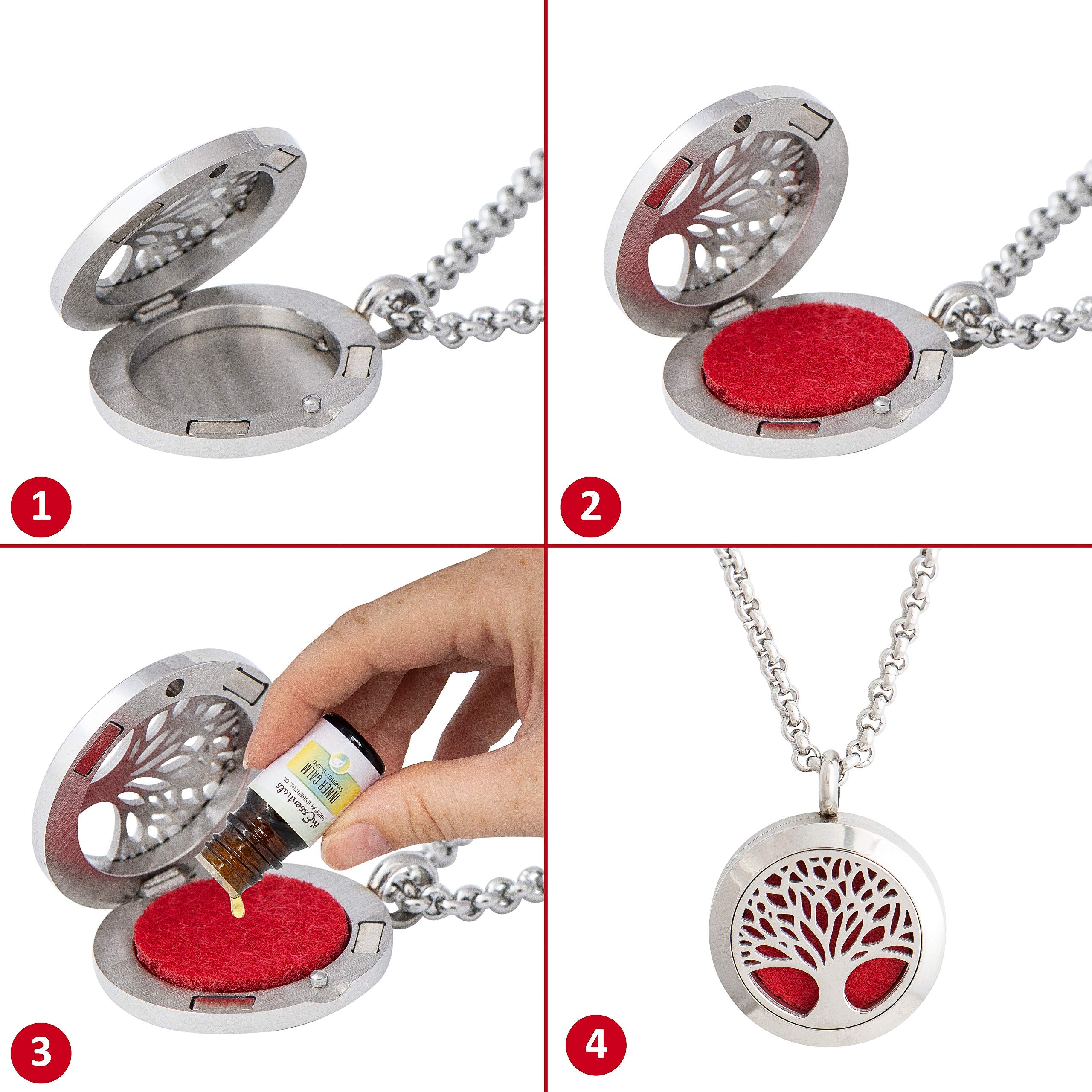 mEssentials Wild Essentials flower of life pendant on chain with color pads for scent customization
