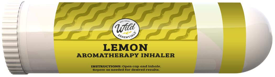 mEssentials Wild Essentials lemon inhaler back view highlighting portability.