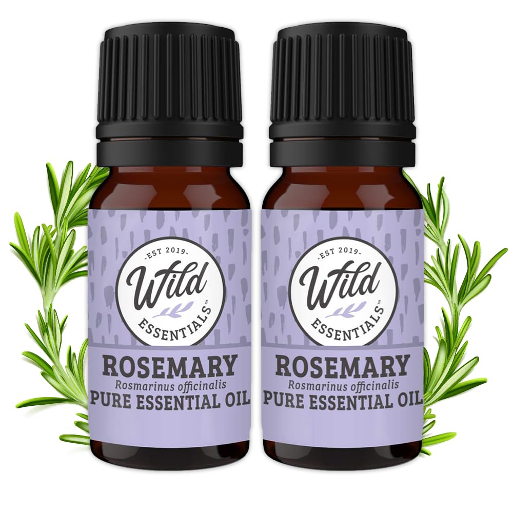 mEssentials Wild Essentials Rosemary 2-pack bottle showcases pure aroma for focus.