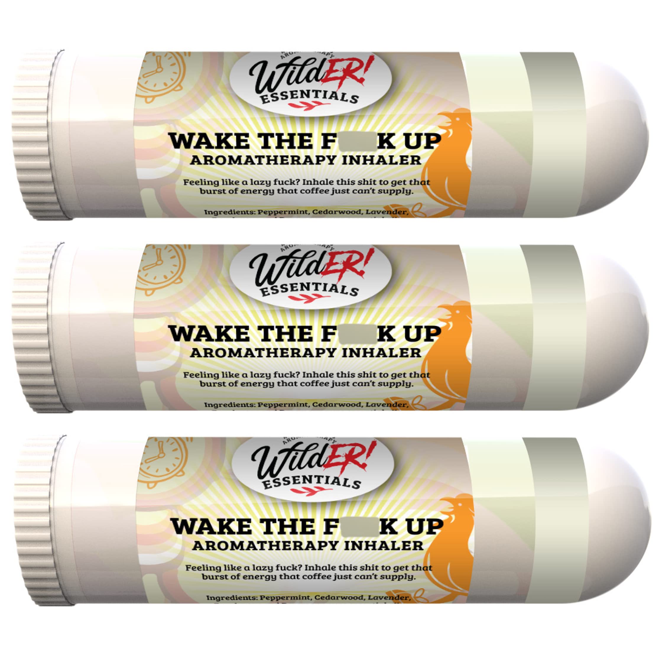 mEssentials Wilder Wake The F Up inhaler pack supports on-the-go alertness with a refreshing aroma.