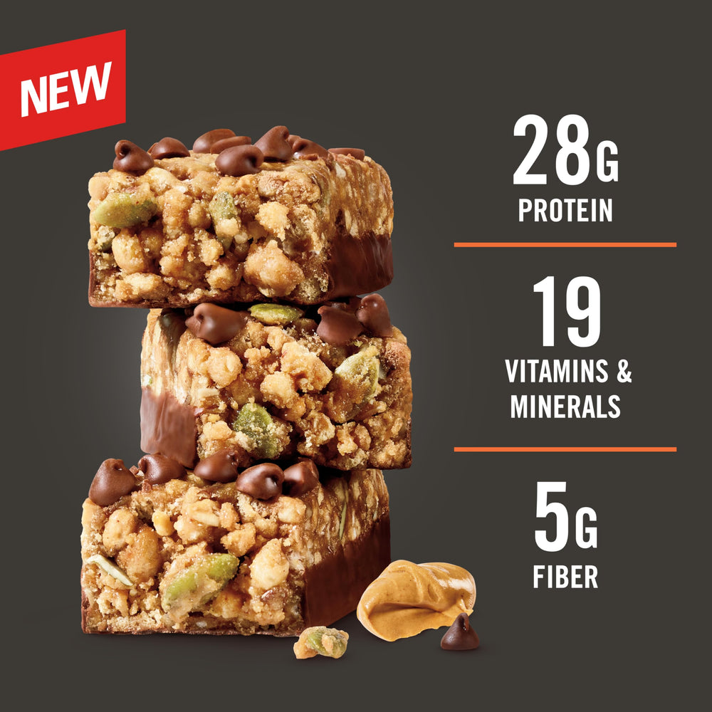 MET-Rx Big 100 ingredients display granola with protein blend.