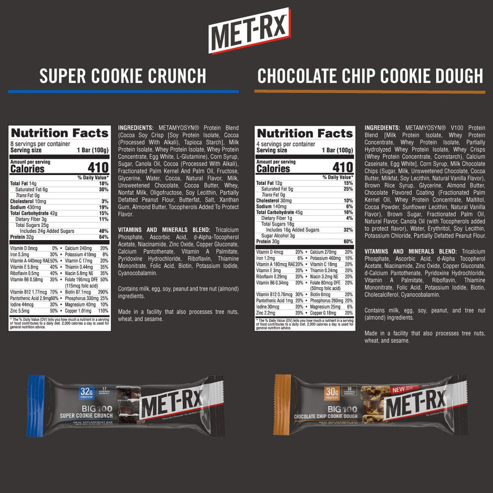 MET-Rx Big 100 Chocolate Chip Cookie Dough bar, post-workout fuel