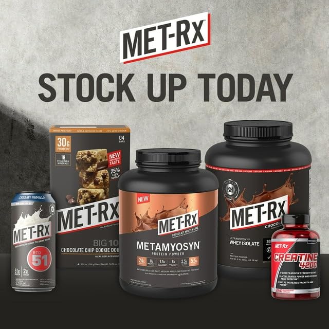 Met-Rx Big100 bar on-the-go serving in a gym bag
