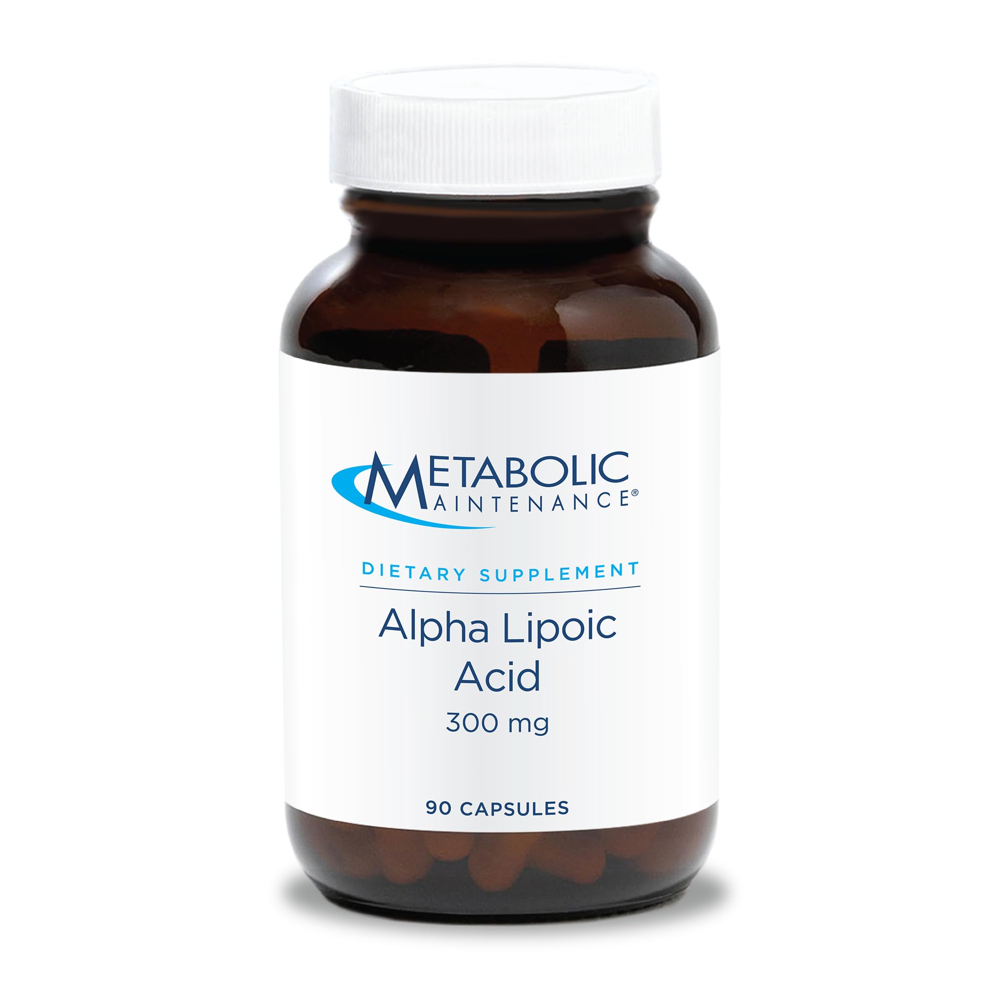 Metabolic Maintenance Alpha Lipoic Acid 300mg bottle for nerve health support.