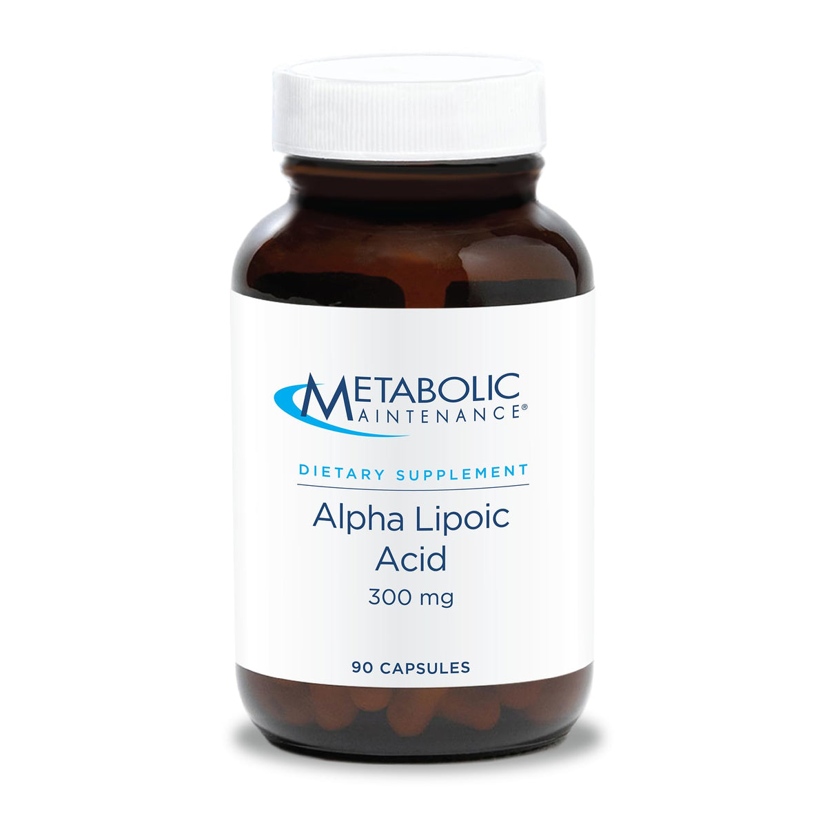 Metabolic Maintenance Alpha Lipoic Acid 300mg bottle for nerve health support.