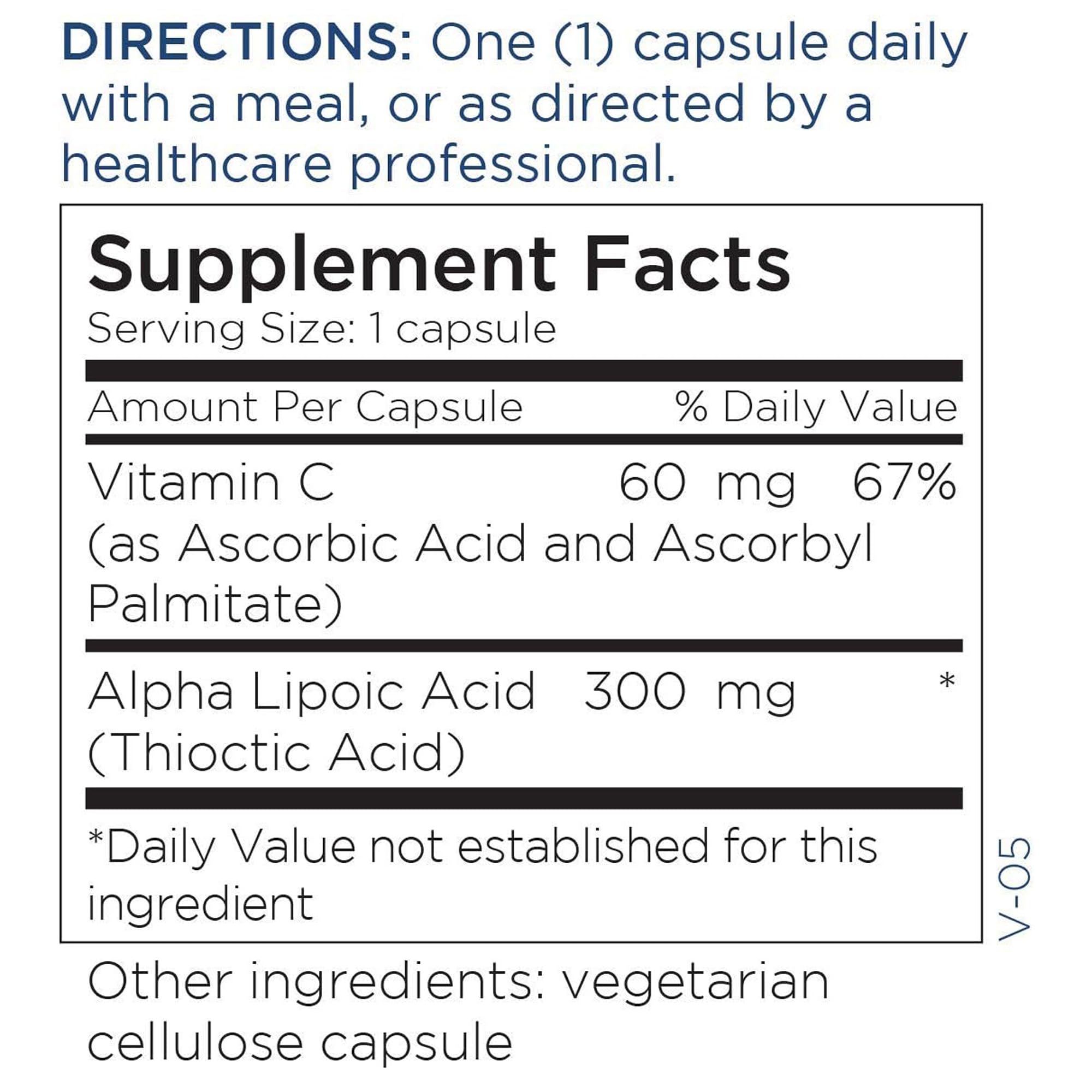 Metabolic Maintenance Alpha Lipoic Acid 300mg in-use bottle beside other supplements.