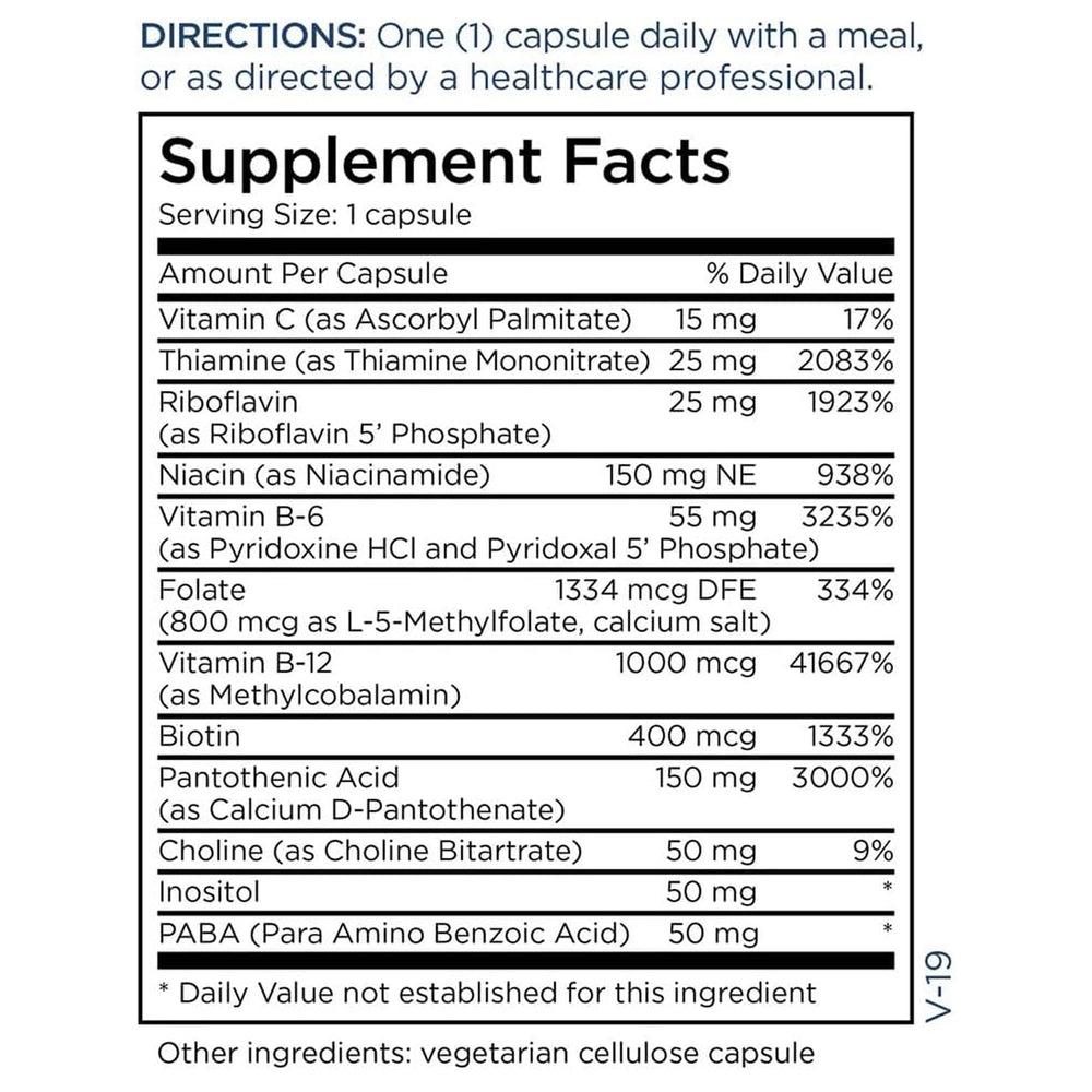 Metabolic Maintenance B-Complex BPA-free bottle in eco-safe packaging