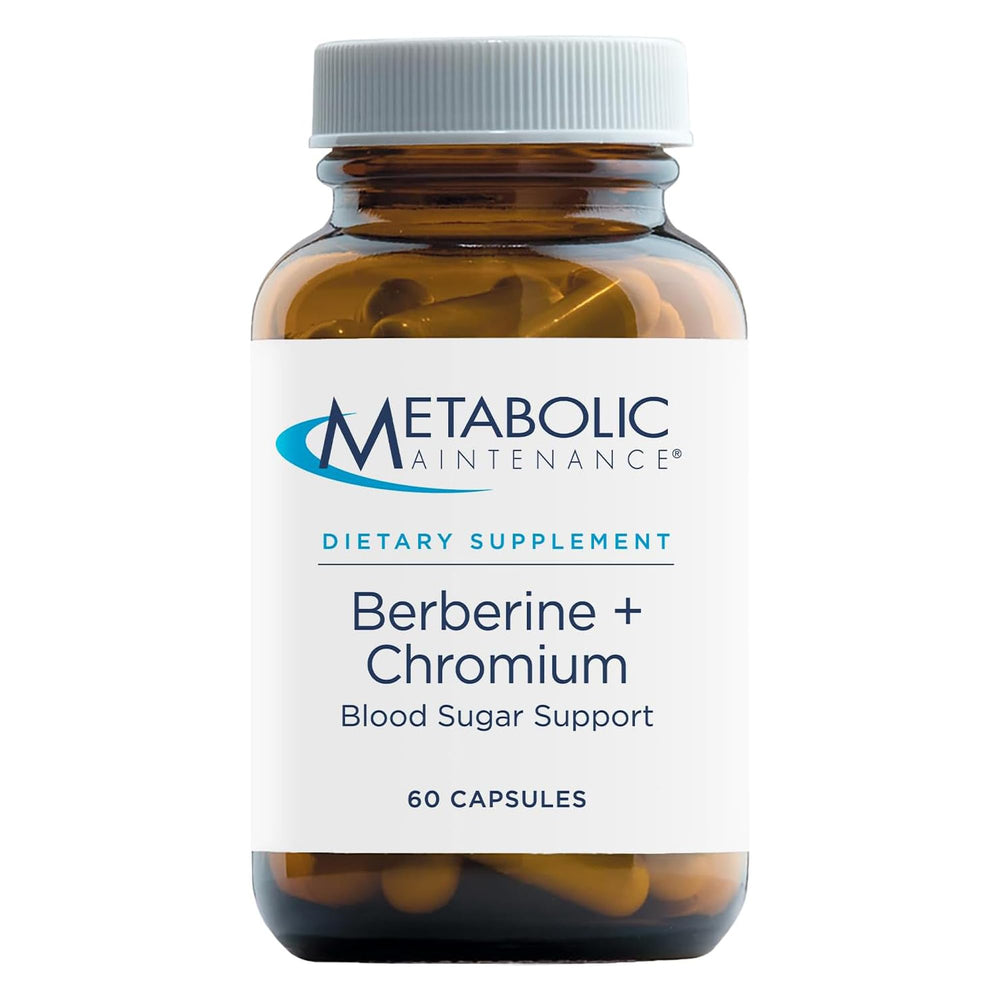 Metabolic Maintenance Berberine + Chromium bottle front promotes daily wellness.