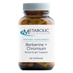 Metabolic Maintenance Berberine + Chromium bottle front promotes daily wellness.